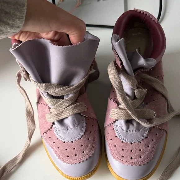 Isabel Marant Pink and Purple wedge Sneakers - Picture 2 of 12